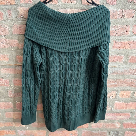 JEANNE PIERRE Forest Green Off-Shoulder Sweater size m - Picture 5 of 5